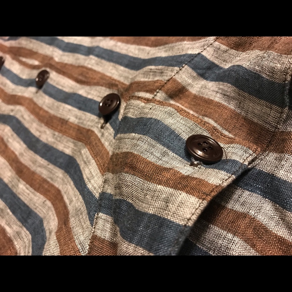 MONITALY S/S ‘Batman’ Shirt in Light Linen Stripe